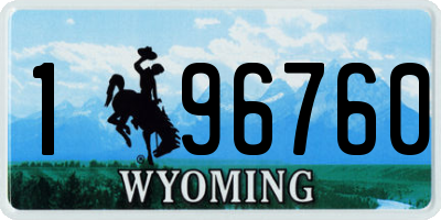 WY license plate 196760