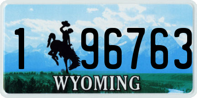 WY license plate 196763