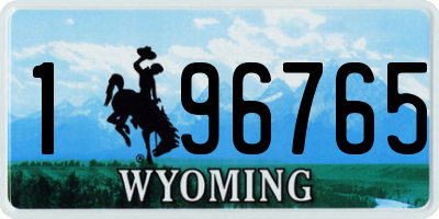 WY license plate 196765