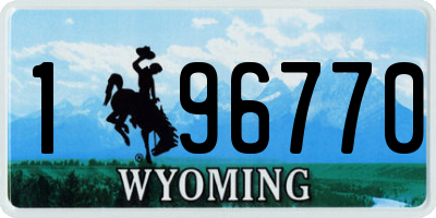 WY license plate 196770