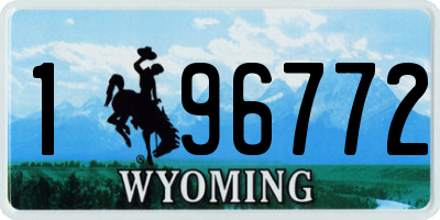 WY license plate 196772