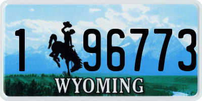 WY license plate 196773