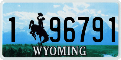 WY license plate 196791