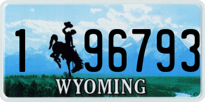 WY license plate 196793