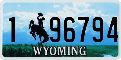 WY license plate 196794