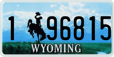 WY license plate 196815
