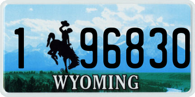 WY license plate 196830