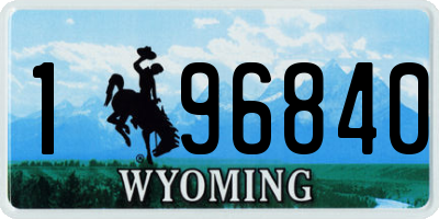 WY license plate 196840