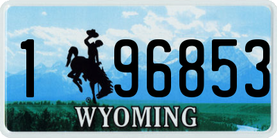 WY license plate 196853