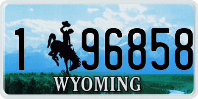 WY license plate 196858