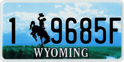 WY license plate 19685F