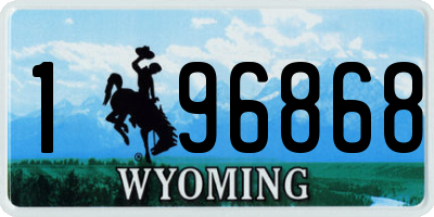 WY license plate 196868