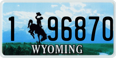 WY license plate 196870