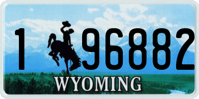 WY license plate 196882