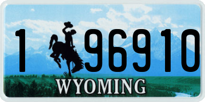 WY license plate 196910