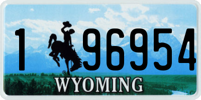 WY license plate 196954