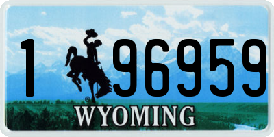 WY license plate 196959