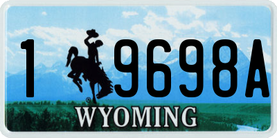 WY license plate 19698A