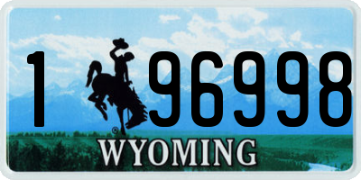 WY license plate 196998