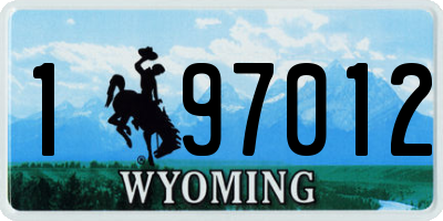 WY license plate 197012