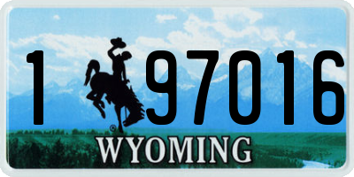 WY license plate 197016