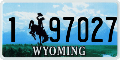 WY license plate 197027