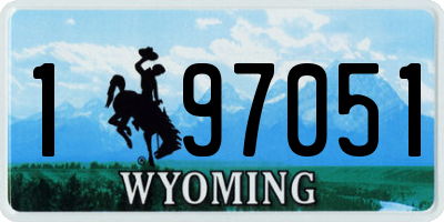WY license plate 197051