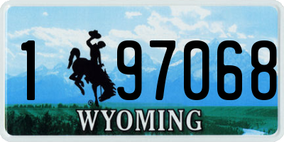 WY license plate 197068