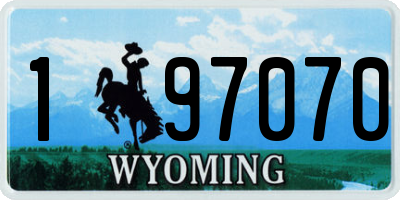 WY license plate 197070
