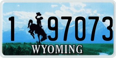 WY license plate 197073