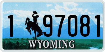 WY license plate 197081