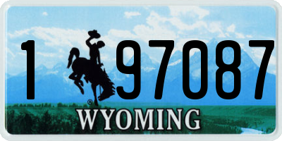 WY license plate 197087