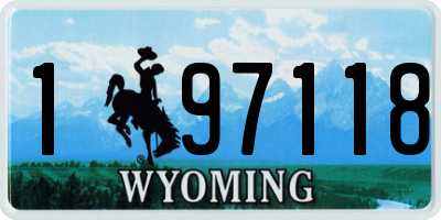 WY license plate 197118