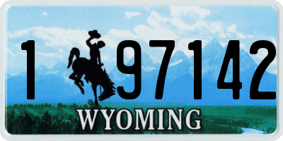 WY license plate 197142