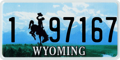 WY license plate 197167