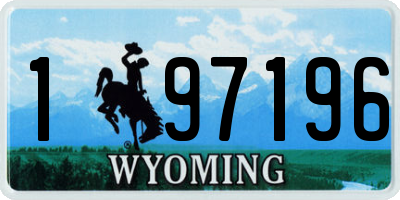 WY license plate 197196