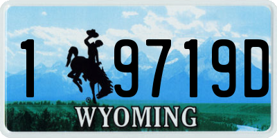 WY license plate 19719D