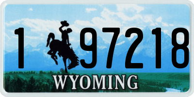 WY license plate 197218