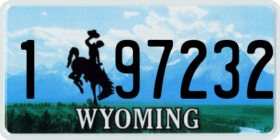 WY license plate 197232