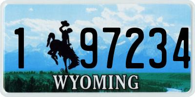 WY license plate 197234