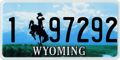 WY license plate 197292