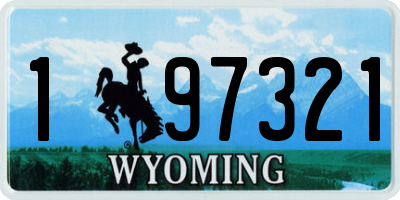 WY license plate 197321