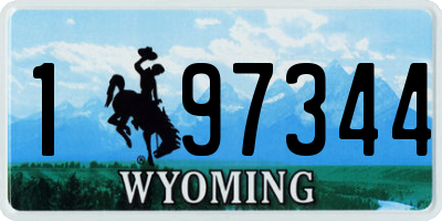 WY license plate 197344