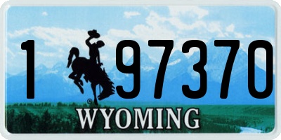 WY license plate 197370