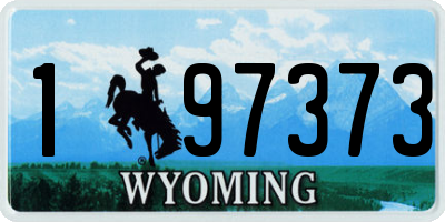 WY license plate 197373