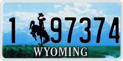 WY license plate 197374
