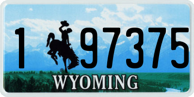 WY license plate 197375