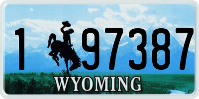 WY license plate 197387