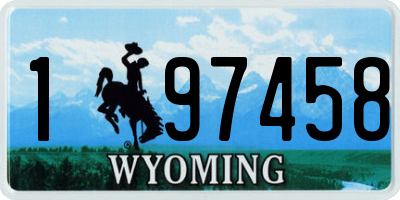 WY license plate 197458