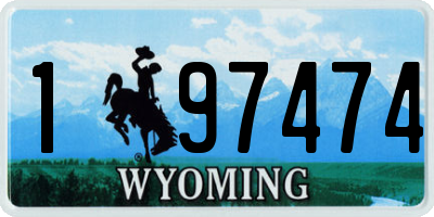 WY license plate 197474
